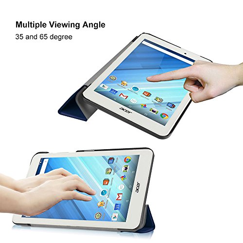 AVIDET Ultra Slim Acer Iconia One 8 B1-850 Hülle Case Superleicht Ständer Smart Shell Cover Schutzhülle Etui Tasche für Acer Iconia One 8 B1-850 Tablet-PC (Blau) - 3