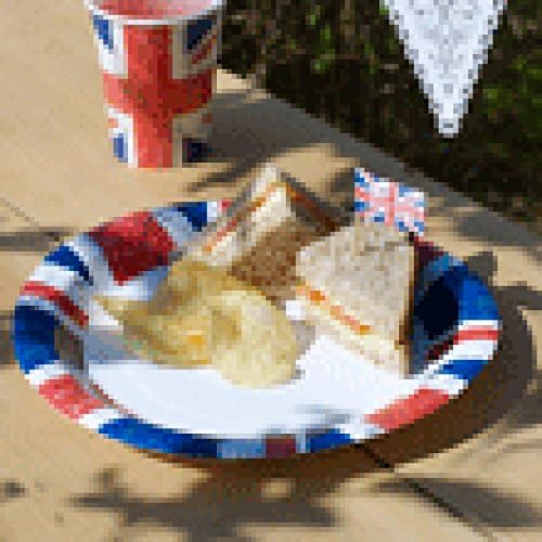 Union Jack Olympics Jubilee Decorations Paper Plates Pack of 8 - 23cm