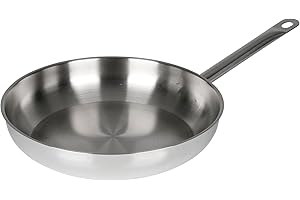 Sitram 711143, Poêle Gamme Expert Acier inoxydable Qualité Pro Ø 28 cm - Fond 3 couches renforcées, fabriqué sans PFAS - tous feux dont induction, Argent