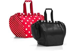 REISENTHEL GILCHING Reisenthel easyshopping bag - Borsa per la spesa, 2 pezzi, colore: Rosso + Nero