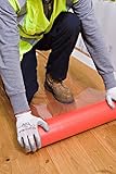 Rollo de 600 mm x 100 m. Rollo de lámina de protección para suelos de madera rígida temporal, autoadhesiva, 100 m