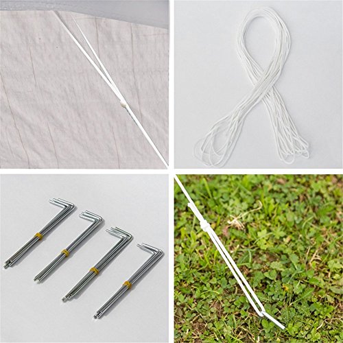 MCTECH® 4 x 3 m Gartenzelt Pavillon Bierzelt Partyzelt Festpavillon inklusive 4 Seitenwände, 2 x Fenster, 2 x Tür mit Reisverschluss, Wasserdicht PE Plane in Weiß (4 x 3 m mit 4 Seitenwände, Weiß) - 7