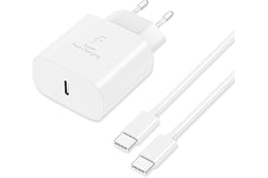 VOLTWAVE Caricabatterie Sumsamg 25W, Caricatore USB C Rapido per Galaxy A34 A55 A54 A53 A52 A35 A25 A15 A14 A13 S24 S23 S22 S21 S20/+/Ultra/S10/Z Flip/Z Fold, con cavo di tipo C da 2 m (Bianco)