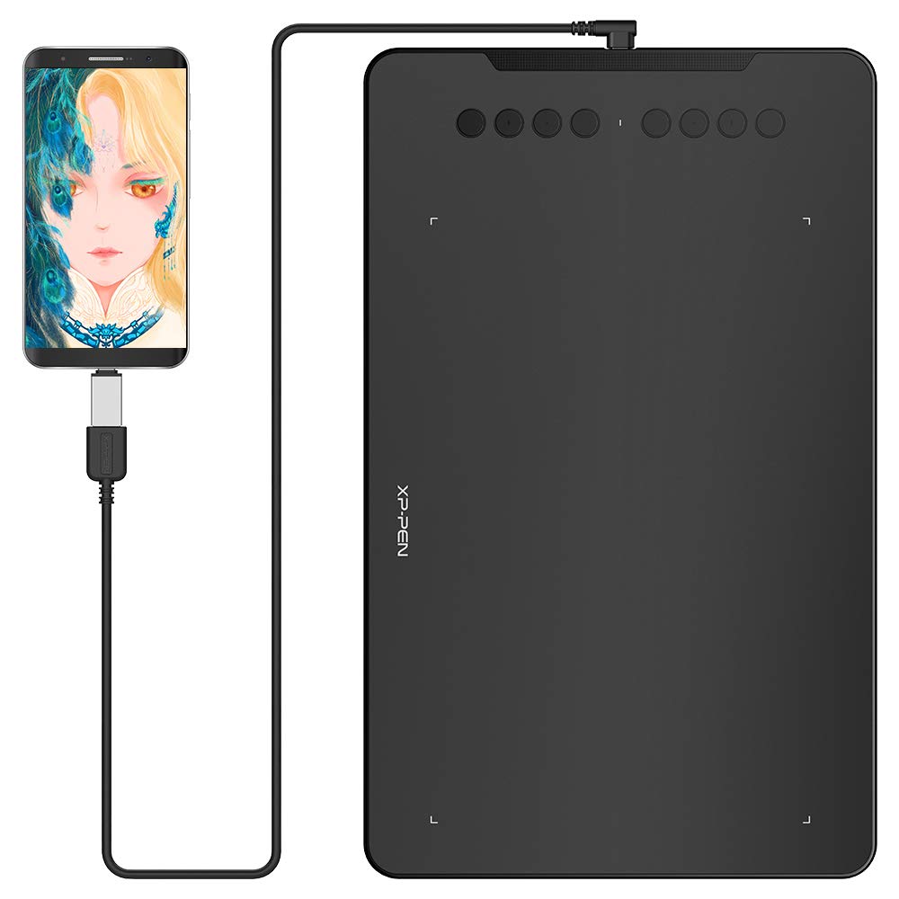 XP-Pen Deco01 V2 Digital Graphics Drawing Pen Tablet (10"(25cm) x 6.25"(15.8cm), 8192 Levels of Pressure Sensitivity, Battery-Free Passive Stylus, Black)