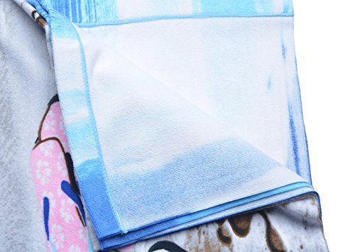 Sinland bedruckt Badetuch weichem Microfaser Pool Handtuch 70cm x 140cm - 6