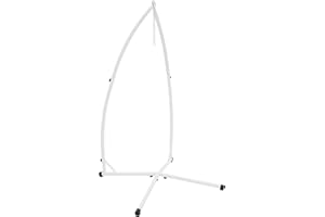 ECD Germany Soporte para Silla Colgante 208 cm Blanca Carga Máx.120 kg Acero Tubular Sostén de Hamaca Marco de Estructura para Columpio Asiento Suspendido Ideal para Exteriores Patio Jardín Playa