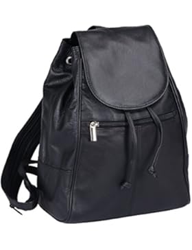 Rucksack BASIC in Echt-Leder, schwarz