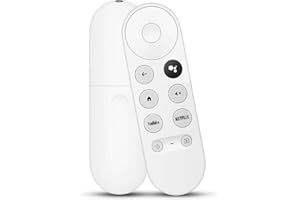 QUEVATI G9N9N Télécommande Vocale Bluetooth pour Google Chromecast TV 4K Snow, Télécommande de Remplacement Google avec Boutons Netflix et Youtube, Compatible avec Chromecast TV 4K, Contrôle Vocal