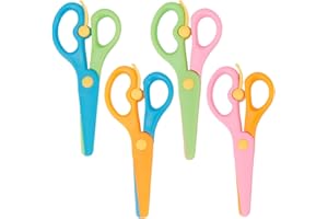 PETGLIMMER 4 Piezas Tijeras de Seguridad para Niños, 13.7cm Tijeras de Plástico, Tijera Preescolares Para Niños a Partir De 2 Años, Tijera para Manualidades Infantiles para Manualidades Creativas con Papel