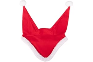 ARBO-INOX Ohrenhaube Weihnachtsmütze mit Bommel rot/weiße Fliegenohren (Full Warmblut)