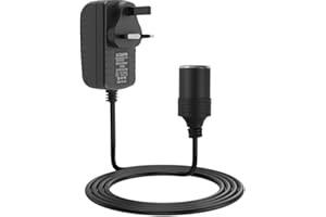 CKDSA Car Power Inverters 12V 2A AC Mains to 12V DC Car Cigarette Lighter Plug Adapter Car Converter Socket Voltage Converter Power Adapter UK Plug Household Cigarette Lighter Maximum 24W