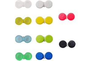 CRLLDPM 10 Pezzi Custodia per Lenti a Contatto, Scatola Porta Lenti a Contatto con Tappi Sinistro/Destro per Viaggi a Casa All'aperto