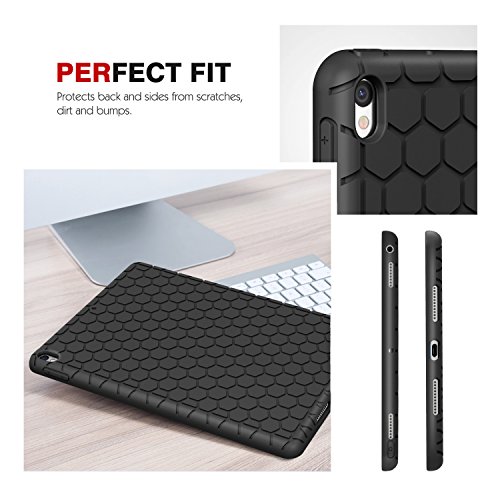 MoKo Hülle für iPad Pro 10.5 Zoll 2017 – [Honey Comb Series] Lightweight Silikon Case Stoßfest [Kids Kinderfreundlich] Schutzhülle für Apple iPad Pro 10.5 Tablet, Schwarz - 7