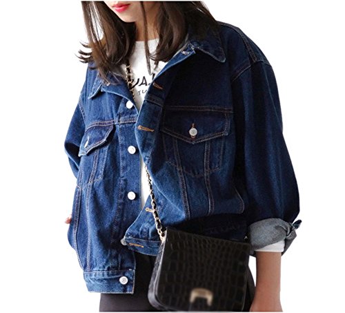 oversized denim jacket dark blue