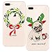 Price comparison product image Yokata [2 Pack] Merry Christmas Series Cases for iPhone 8 Plus (5.5 inch) Silicone Case Transparent Clear with Design Soft Gel Cover Rubber Bumper Slim Fit Shell Cute Crystal Back Cover Shockproof Protective Phone Case for iPhone 8 Plus Cute Dog + Red Bowknot