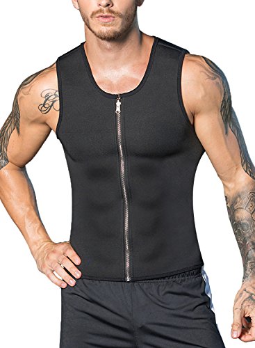 Para hombre chaleco de neopreno sudor Sauna adelgazamiento Top caliente cuerpo Shaper Trainer pérdida de peso, Negro