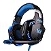 [New Model Fashion Gaming Headset Game Headset Headphone Earphone] BenGoo EACH G2000 Professional Noise Canelling 3.5mm PC Stereo Headband Gaming Headsets Gaming Headphone Earphones with MIC Volume/LED Lights/Voice Control Microphone HiFi Driver For Laptop Computer Skype Online Chatting-Blue RS.3528.00