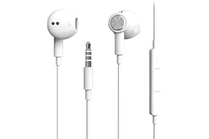 BENEWY Hi-Res Extra Bass Earbuds Noise Isolating In-Ear Headphones Wired Earbuds with Microphone for iPhone, iPod, iPad, MP3, HUAWEI, Samsung, Lightweight Earphones with Volume Control 3.5mm Jack Headphones