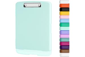 Piasoenc Portablocco con contenitore, 8,5 x 11 cm, con portapenne e cartellina legale formato A4, apertura laterale, clip a basso profilo, per infermieri, insegnanti, dimensioni 35,6 x 24,4 x 3 cm