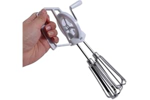 UOTO Egg Beater Mixer, Hand Mixer Rotary Manual Hand Whisk Egg Beater Mixer, Stainless Steel Mixer Kitchen Tool Hand Crank Cooking Tool