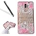 Produktbild Huawei Mate 9 Silikon Handy Hülle,Leeook Elegant Retro Floral Schön Rosa Pfau Blume Crystal Soft Clear Case Electroplate Plating Rose Gold Frame Scratch-Resistant Bumper Soft Rückseite Cover Tasche Ultradünne Galvanisiergeräte Weicher Gel TPU Tasche Schutzhülle Hülle Tasche für Huawei Mate 9 + 1 x Schwarz Eingabestift-Pink Peacock Flower
