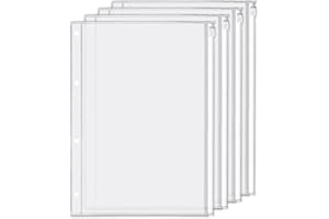 ZELTEN 4 Paquetes de Carpetas de Plástico A4 de 4 Agujeros con Cremallera Sobre Impermeable con Cremallera para Documentos (Bolsillo con cremallera, A4)