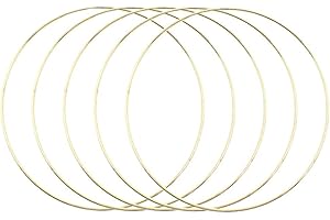 OVTAI Cercle Attrape Reve, Anneaux en Métal Revêtu, Lot de 5 Guirlandes de 20 cm en Métal Doré pour Bricolage de Mariage, Décoration de Rêve, Chasse et Mur, Bricolage