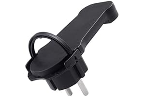 ONIROVIEW Spina schuko angolare extra piatta super slim 16A 250V salva spazio con manico per cavi 3 x 1,5mm colore nero