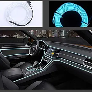 Automaze El Wire 5m/16ft Led Flexible Soft Tube Wire Lights Neon Glowing Car Rope Light DC 12V (Ice Blue)