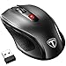 Price comparison product image [Newest Version] VicTsing MM057 2.4G Wireless Portable Mobile Mouse Optical Mice with USB Receiver, 5 Adjustable DPI Levels, 6 Buttons for Notebook, PC, Laptop, Computer, Macbook - Black