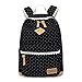 Produktbild Mädchen Schulrucksack Mode Damen und Jungen Segeltuch Rucksack Aforeverhw Teenager Schulranzen Reise Casual Bag Outdoor Freizeit Daypacks mit Polka Punkt und Schicke Spitze