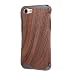 Produktbild Holz iPhone 7 SchutzHüllen-MORUN, Luxury Echtholz- Hülsel mit Aluminium Legierung-Metall Perfekt Schützende Bumper Rahmen Holz Handy Hülle für Apple iPhone 7 4.7” (iPhone 7, Walnuss)