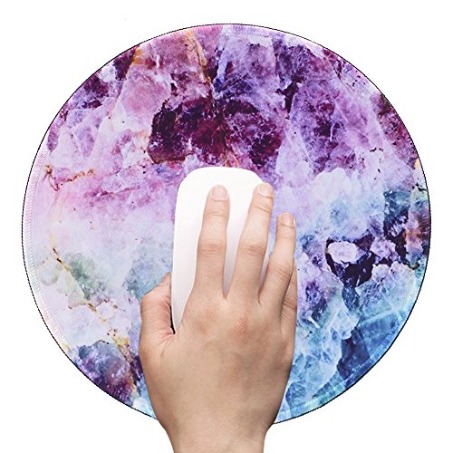 Gaming Mauspad(250 x 250 x 3 mm) ,Lizimandu Silent Designer Runde Round Mousemat /Standard Size mit Anti-Rutsch-Leder-Runde Double Sided Durchmesser 25 cm für alle gängigen Mouse-Typen(Kristall/Crystal) - 2