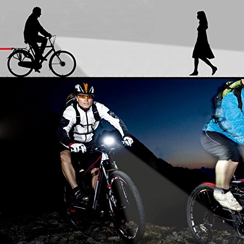 Fahrradbeleuchtung Set, Wiederaufladbare LED Fahrradlampen, inkl. Frontlicht mit störungsfreiem Licht und schaltbares Rücklicht - 3
