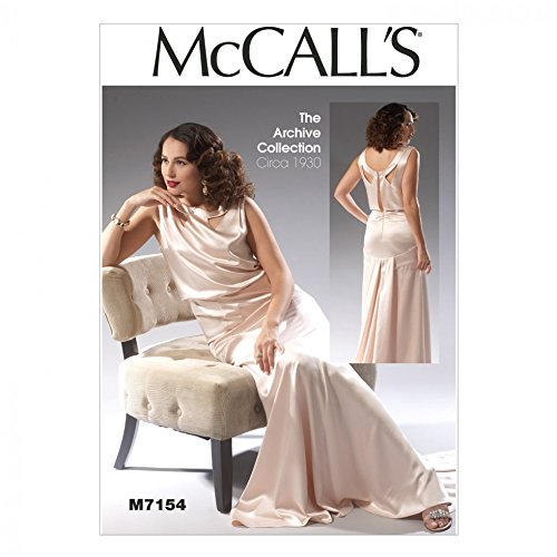 McCalls Mesdames 7154 Patron de Couture Robe de Soirée Style vintage + sans Minerva Crafts Craft Guide