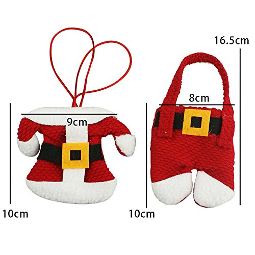 csdsotre Kerstmis bestekbak tassen 12 pc ’s Sankt-beroep Kerstmis decoratie bestek kostuum kleine broeken en kleding bestek-sets (12 stücke)