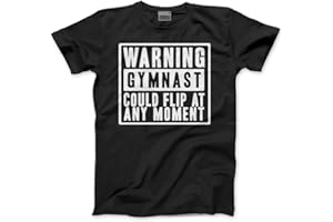 HOTSCAMP Kids Gymnast Tee Warning Gymnast Could Flip at Any Moment Childs T-Shirt - Gymnastics Club Squad Cartwheel Handstand Shirt