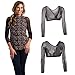 Produktbild Damen Sexy Mesh Perspektive Nahtlose Unterwäsche, Rovinci Arm Shaper Kurz Cardigan Formende Tops Body Körper Former Crop Shirt Bluse Langarm Transparent Shapewear Shaping Bodysuit Strickjacke Tunika