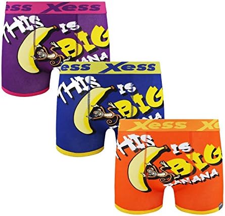 Men Funny Shorts Designer Novelty 3 Pack Gift Boxer Briefs & Shorts Underwear Pants Big Banana (XL)