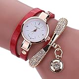 shangjunol Frauen-M?dchen-Klein Dial Mehrschichtige Quarz-Uhr-Legierungs-Metallanh?nger-Armband Armbanduhr Hand Dekor