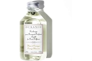 Durance Orange Blossom Reed Diffuser Refill 250ml - Aromatherapy Scented Oil For Reed Diffusers - Fresh & Long Lasting Fragrance