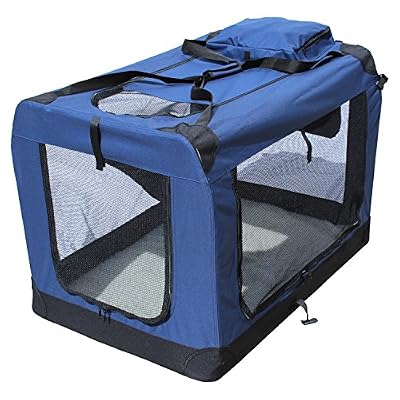 Yatek Caisse De Transport Pliable Pour Chien, Porte-chien pliable Yatek avec des entrées latérales et supérieures avec une visibilité, un confort et une sécurité élevés pour votre animal