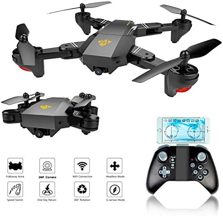 Foldable Drone,EarthSave WiFi FPV RC Quadcopter with HD 120° Wide-Angle Camera ,One Key Return Home,Flight Path,G-Sensor,10 mins Flight Time,Compatible with VR Headset