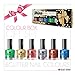 6 x Luxury Nail Polish 6 Different Glitter Colours Shine Gift Box High Quality
