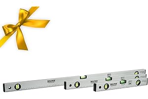 WALTER Wasserwaagen-Set 3-tlg. Wasserwaagen in den Längen 40cm, 60cm und 100cm, für besonders präzise Messungen, angenehme Handhabung durch robustes & leichtes Aluminiumgehäuse