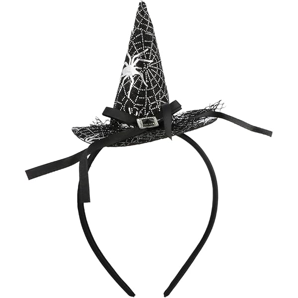 Iwiio Witch Headband Halloween Headbands For Women Witch Hat Headband Witch's Magic Hat For Halloween Party Cosplay Costume
