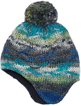 maximo Jungen Mütze Inkamütze mit Effektgarn, Fleecefutter