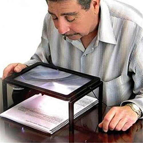 Egomall Giant Hands Free 3X Magnifying Glass Magnifier for Reading Desk Table Lamp
