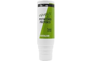 EATALIAN by AMZ BETTER Topping Proteico con Sabor a Pistacho, Crema Dulce Proteica en Squeezer de 300 gr, Made in Italy, Salsa de Pistacho Ideal para Decorar Helados, Postres y Dubai Chocolate