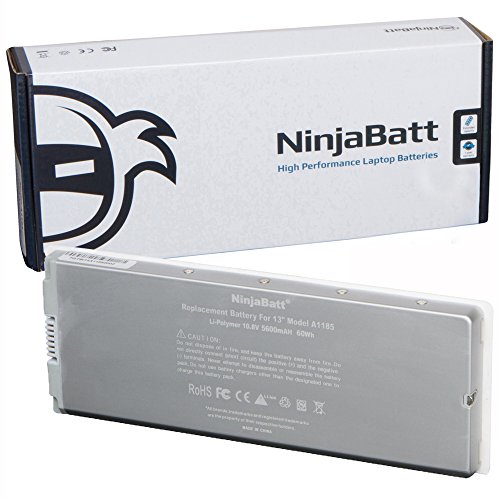 NinjaBatt Laptop-Akku für Apple MacBook 13 inch A1181 A1185 MA561 020-5071-B 661-3958 661-4571 661-4703 661-5070 MA566 MB403 MB403LL/A MB061LL/A - White